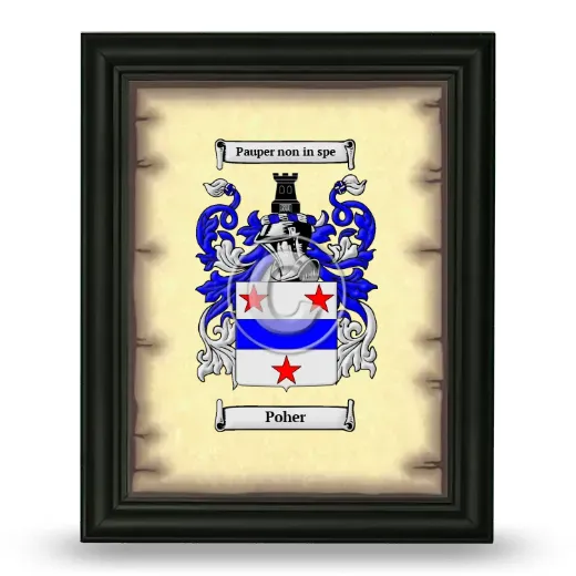 Poher Coat of Arms Framed - Black