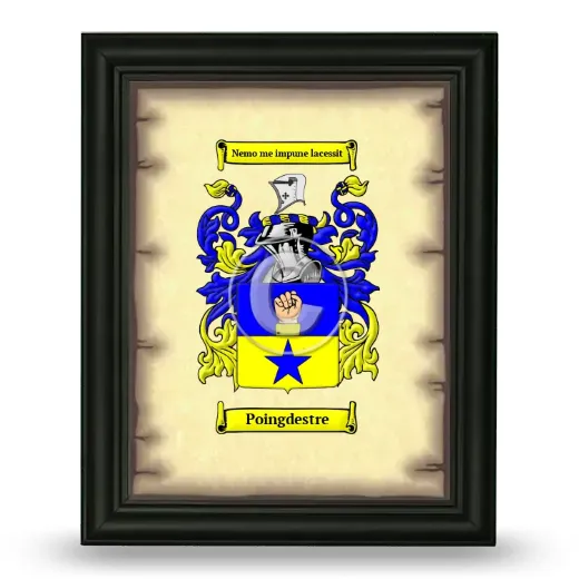 Poingdestre Coat of Arms Framed - Black