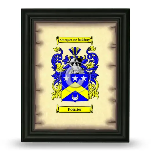 Poirrier Coat of Arms Framed - Black