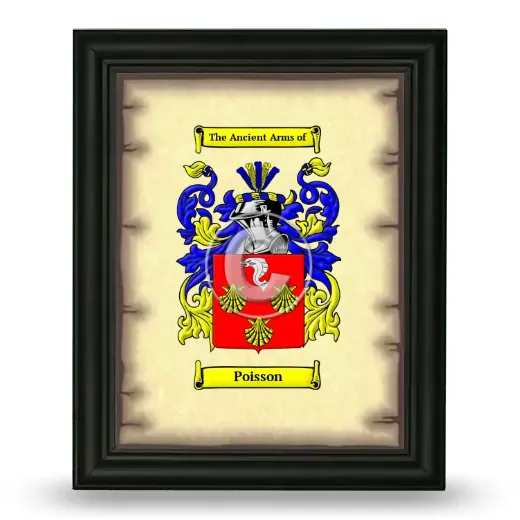 Poisson Coat of Arms Framed - Black