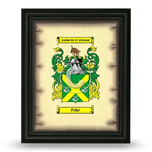 Poke Coat of Arms Framed - Black