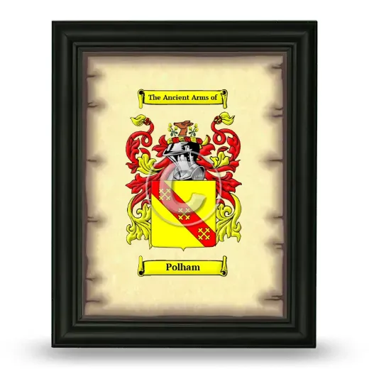 Polham Coat of Arms Framed - Black