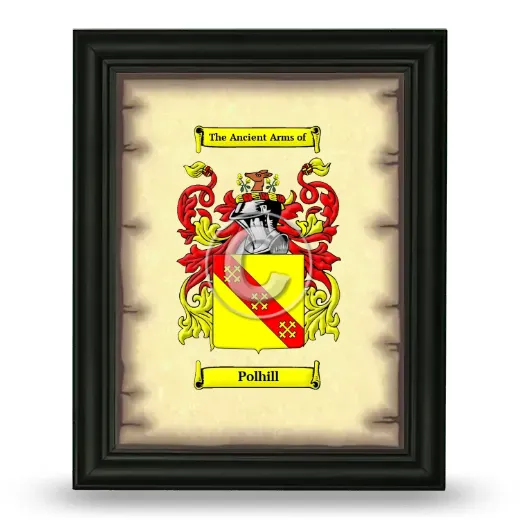 Polhill Coat of Arms Framed - Black