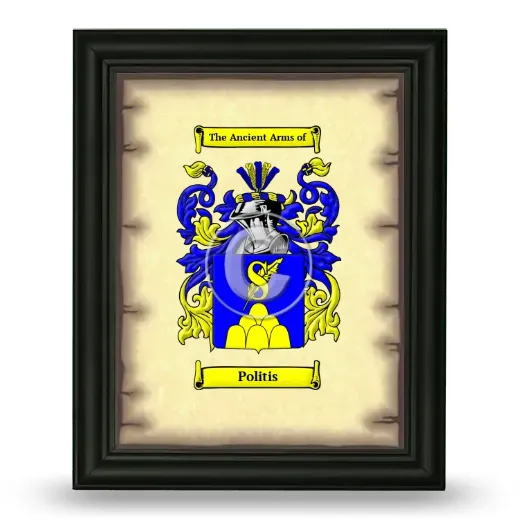 Politis Coat of Arms Framed - Black