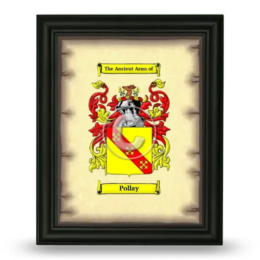 Pollay Coat of Arms Framed - Black