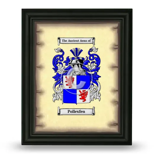 Pollexfen Coat of Arms Framed - Black