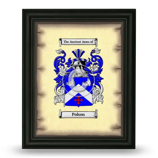 Polson Coat of Arms Framed - Black