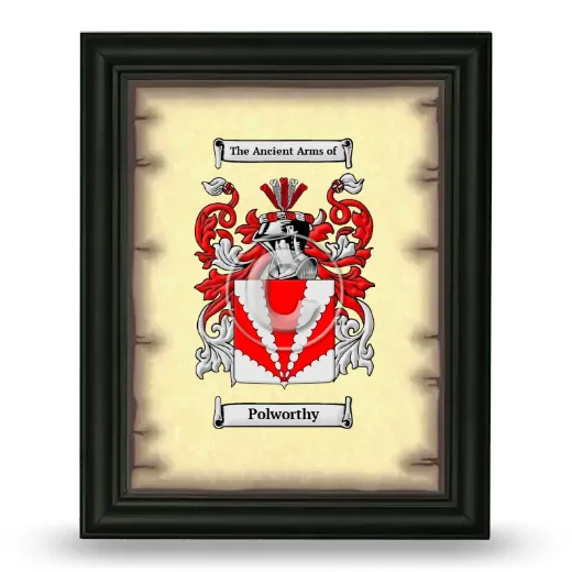 Polworthy Coat of Arms Framed - Black