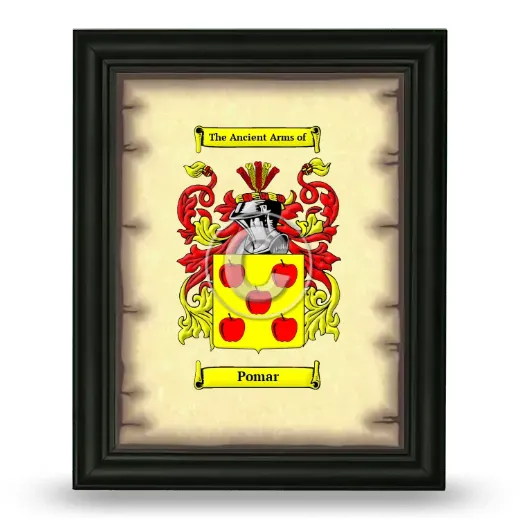 Pomar Coat of Arms Framed - Black