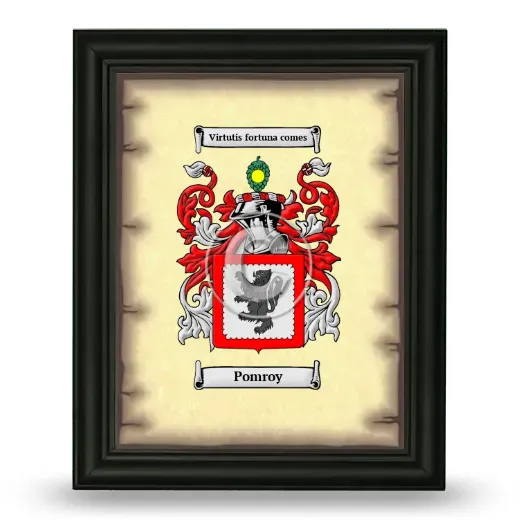 Pomroy Coat of Arms Framed - Black