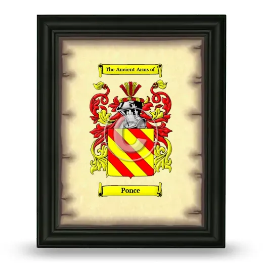Ponce Coat of Arms Framed - Black