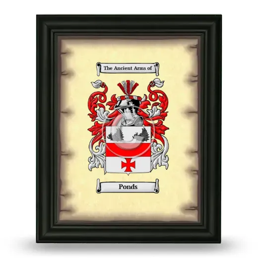 Ponds Coat of Arms Framed - Black