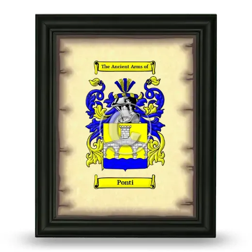Ponti Coat of Arms Framed - Black