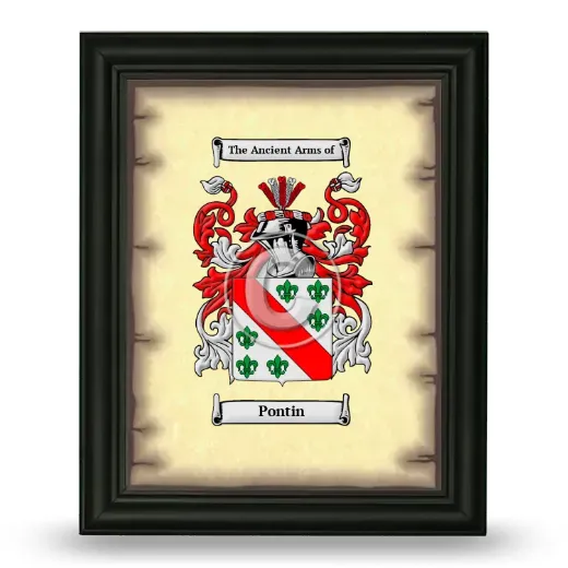 Pontin Coat of Arms Framed - Black