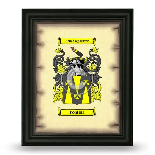 Pontius Coat of Arms Framed - Black