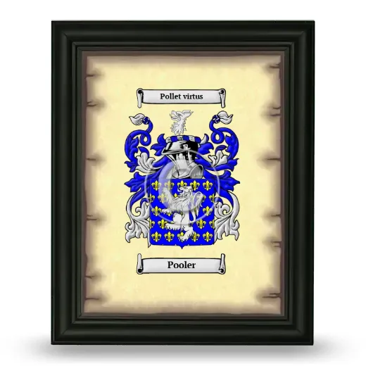 Pooler Coat of Arms Framed - Black