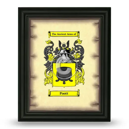 Poott Coat of Arms Framed - Black