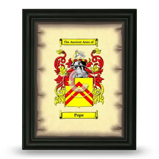 Pope Coat of Arms Framed - Black