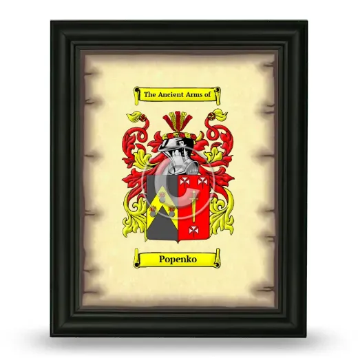 Popenko Coat of Arms Framed - Black