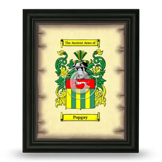 Popgay Coat of Arms Framed - Black