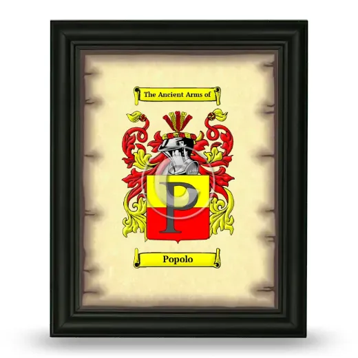 Popolo Coat of Arms Framed - Black
