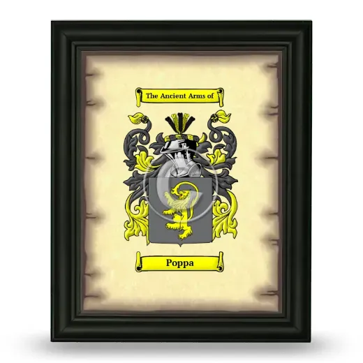 Poppa Coat of Arms Framed - Black