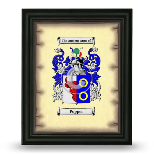Popper Coat of Arms Framed - Black
