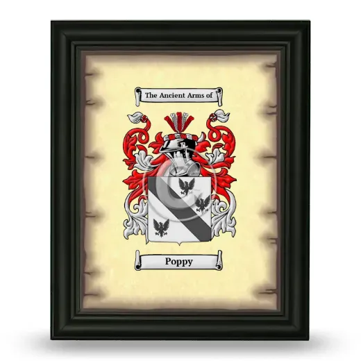 Poppy Coat of Arms Framed - Black