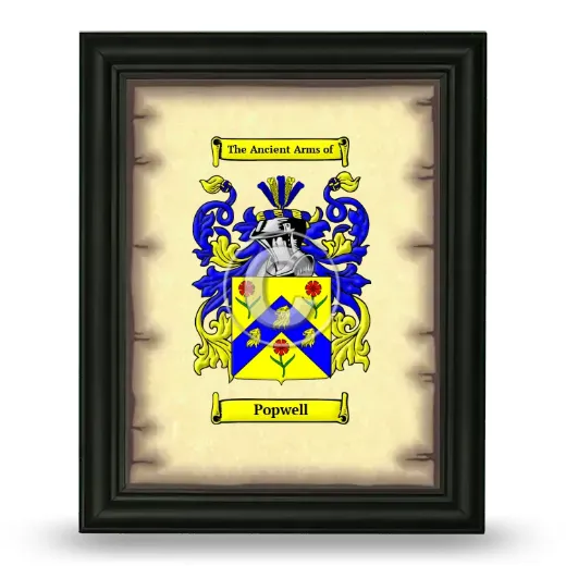 Popwell Coat of Arms Framed - Black