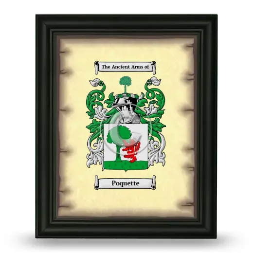 Poquette Coat of Arms Framed - Black