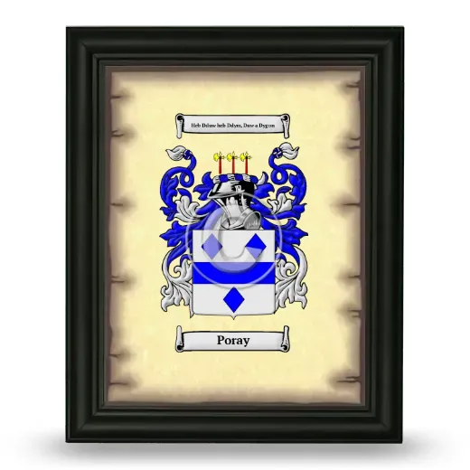 Poray Coat of Arms Framed - Black