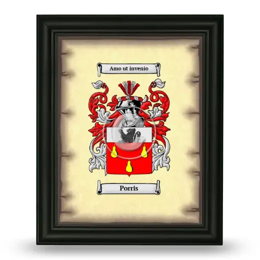 Porris Coat of Arms Framed - Black
