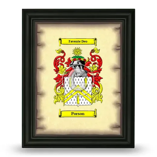Porson Coat of Arms Framed - Black