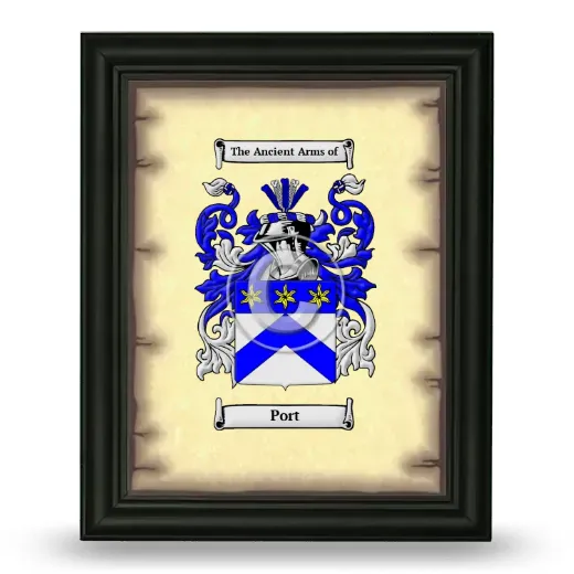 Port Coat of Arms Framed - Black