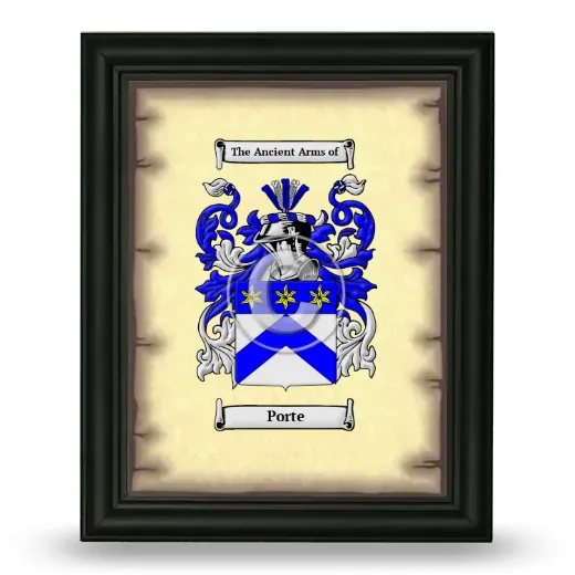 Porte Coat of Arms Framed - Black