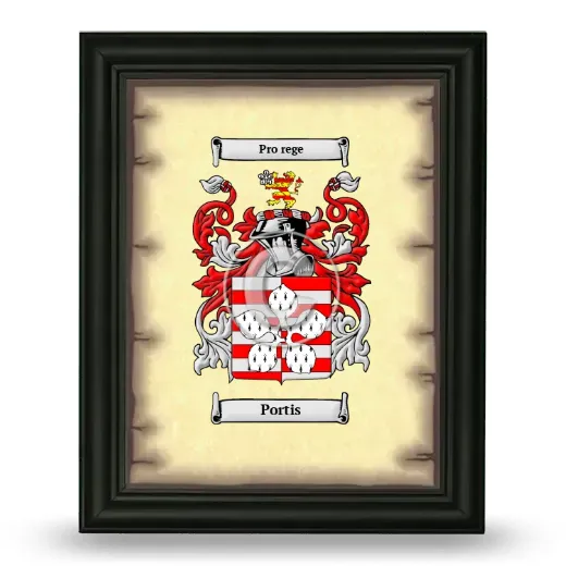 Portis Coat of Arms Framed - Black