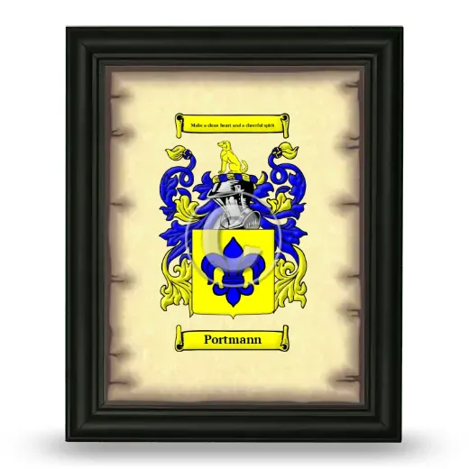 Portmann Coat of Arms Framed - Black