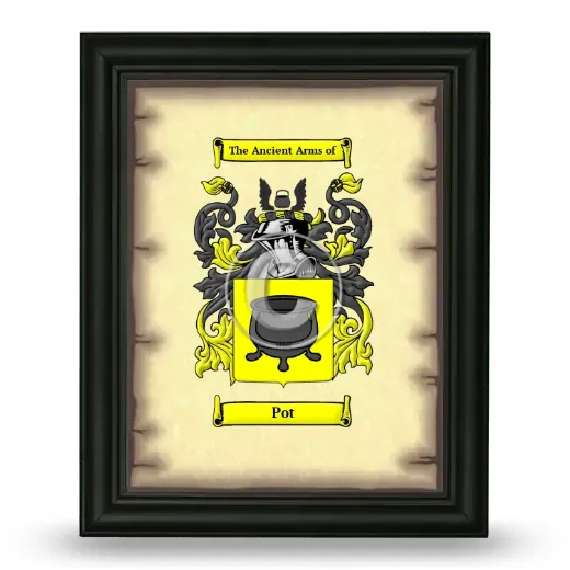 Pot Coat of Arms Framed - Black