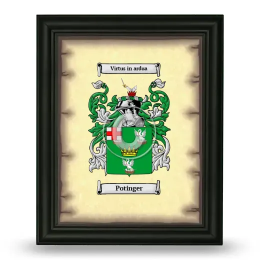 Potinger Coat of Arms Framed - Black
