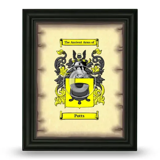 Potts Coat of Arms Framed - Black