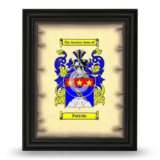 Pottvin Coat of Arms Framed - Black
