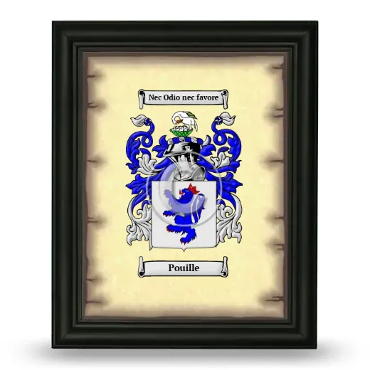Pouille Coat of Arms Framed - Black