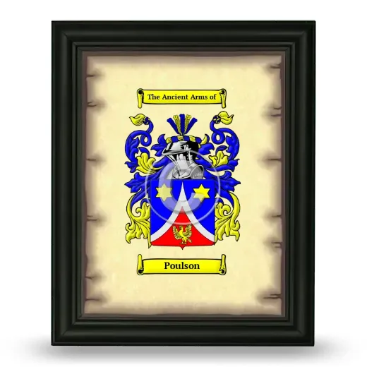 Poulson Coat of Arms Framed - Black