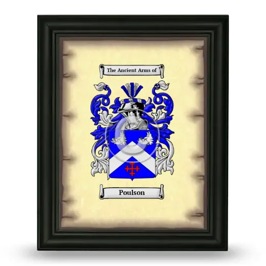 Poulson Coat of Arms Framed - Black