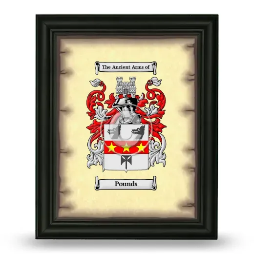 Pounds Coat of Arms Framed - Black