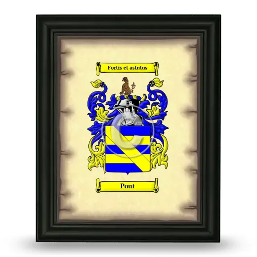Pout Coat of Arms Framed - Black