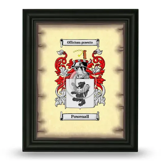 Powenall Coat of Arms Framed - Black