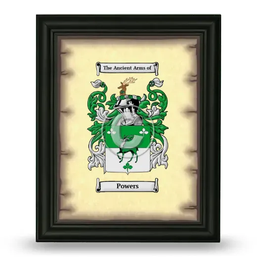 Powers Coat of Arms Framed - Black