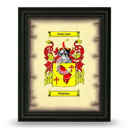 Powess Coat of Arms Framed - Black