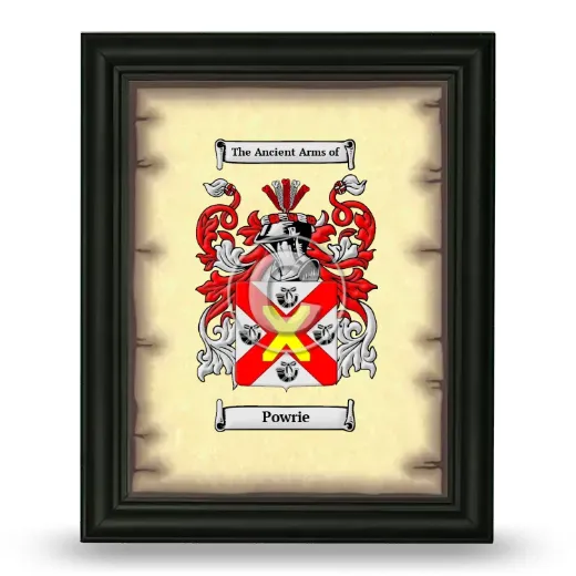 Powrie Coat of Arms Framed - Black
